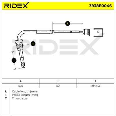 Czujnik temperatury spalin RIDEX 3938E0046 3938E0046 - foto 6