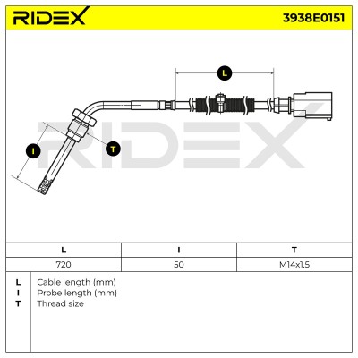 Czujnik temperatury spalin RIDEX 3938E0151 3938E0151 - foto 6