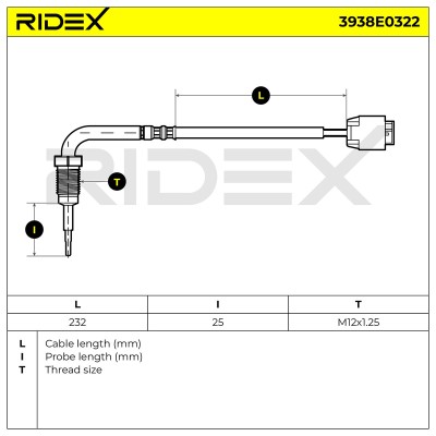 Czujnik temperatury spalin RIDEX 3938E0322 3938E0322 - foto 6
