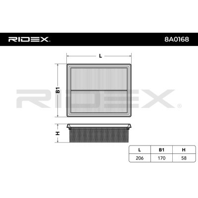Filtr Powietrza RIDEX 8A0168 8A0168 - foto 6