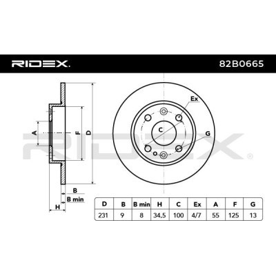 Tarcza hamulcowa RIDEX 82B0665 82B0665 - foto 3