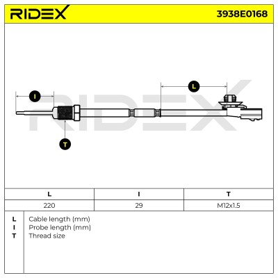Czujnik temperatury spalin RIDEX 3938E0168 3938E0168 - foto 5