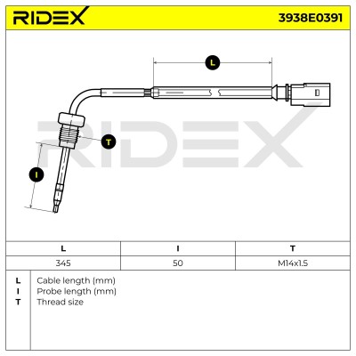 Czujnik temperatury spalin RIDEX 3938E0391 3938E0391 - foto 6