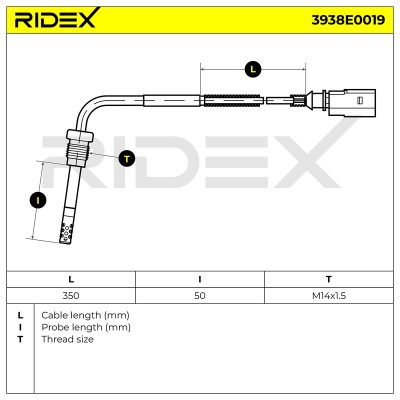 Czujnik temperatury spalin RIDEX 3938E0019 3938E0019 - foto 6