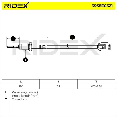 Czujnik temperatury spalin RIDEX 3938E0321 3938E0321 - foto 6