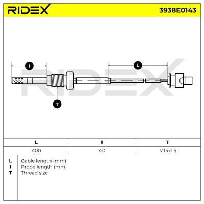 Czujnik temperatury spalin RIDEX 3938E0143 3938E0143 - foto 5