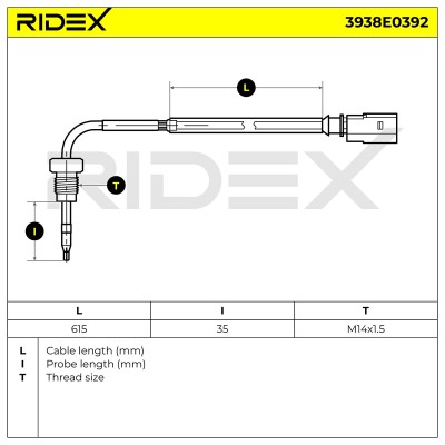 Czujnik temperatury spalin RIDEX 3938E0392 3938E0392 - foto 6