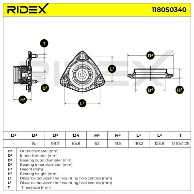 Mocowanie Amortyzatora RIDEX 1180S0340 1180S0340 - foto 6