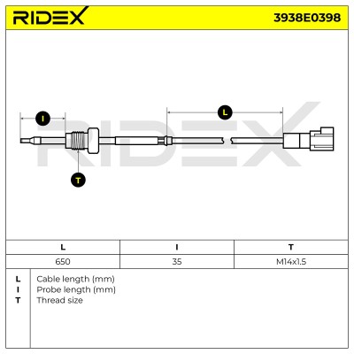 Czujnik temperatury spalin RIDEX 3938E0398 3938E0398 - foto 7