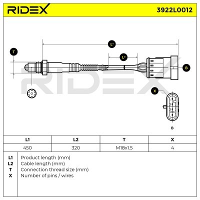 Sonda Lambda RIDEX 3922L0012 3922L0012 - foto 5