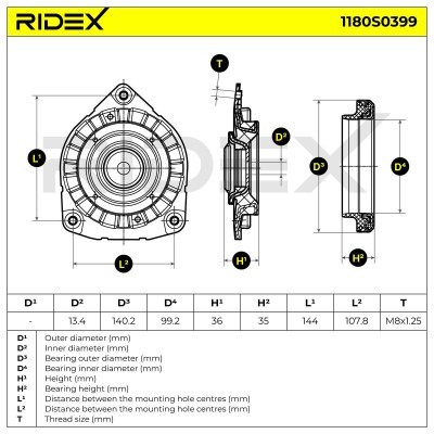 Mocowanie Amortyzatora RIDEX 1180S0399 1180S0399 - foto 6