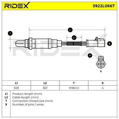 Sonda Lambda RIDEX 3922L0667 3922L0667 - foto 7