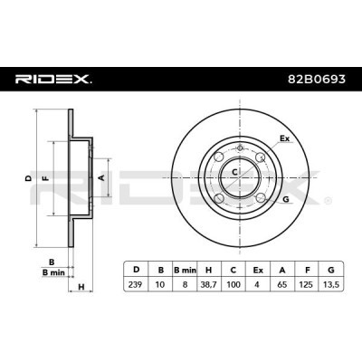 Tarcza hamulcowa RIDEX 82B0693 82B0693 - foto 6