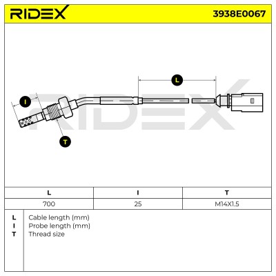 Czujnik temperatury spalin RIDEX 3938E0067 3938E0067 - foto 7