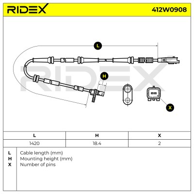 Czujnik ABS RIDEX 412W0908 412W0908 - foto 6