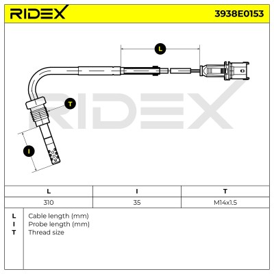Czujnik temperatury spalin RIDEX 3938E0153 3938E0153 - foto 6