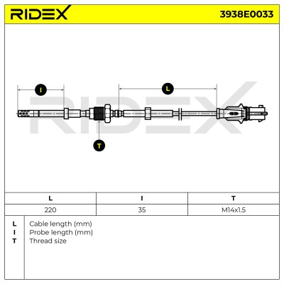 Czujnik temperatury spalin RIDEX 3938E0033 3938E0033 - foto 6
