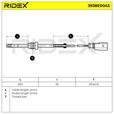 Czujnik temperatury spalin RIDEX 3938E0045 3938E0045 - foto 6