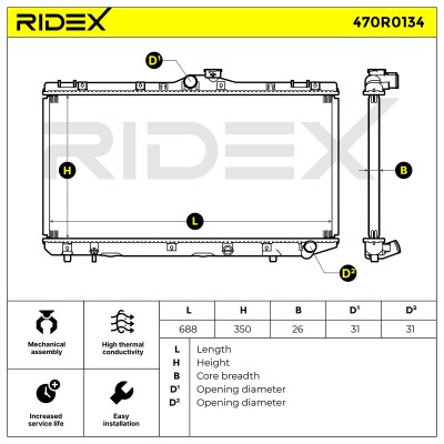 Chłodnica RIDEX 470R0134 470R0134 - foto 3