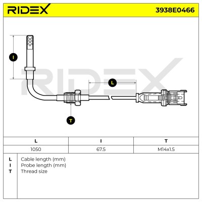 Czujnik temperatury spalin RIDEX 3938E0466 3938E0466 - foto 6