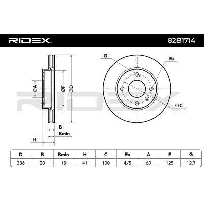 Tarcza hamulcowa RIDEX 82B1714 82B1714 - foto 7