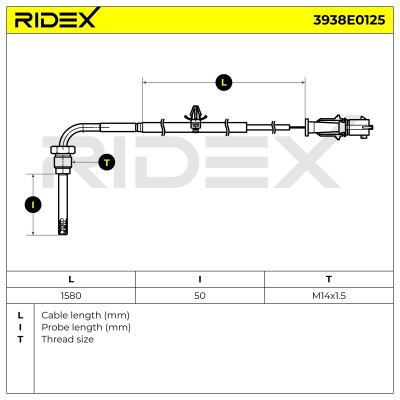 Czujnik temperatury spalin RIDEX 3938E0125 3938E0125 - foto 6