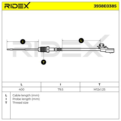 Czujnik temperatury spalin RIDEX 3938E0385 3938E0385 - foto 5