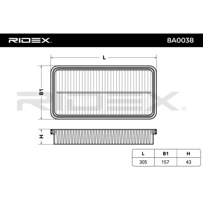 Filtr Powietrza RIDEX 8A0038 8A0038 - foto 3