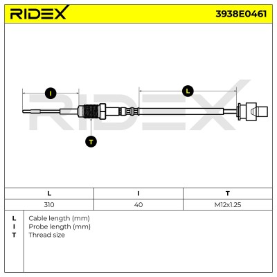 Czujnik temperatury spalin RIDEX 3938E0461 3938E0461 - foto 6