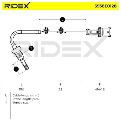 Czujnik temperatury spalin RIDEX 3938E0128 3938E0128 - foto 7