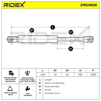 Amortyzator Pokrywy Bagażnika RIDEX 219G0826 219G0826 - foto 6