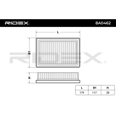 Filtr Powietrza RIDEX 8A0462 8A0462 - foto 3