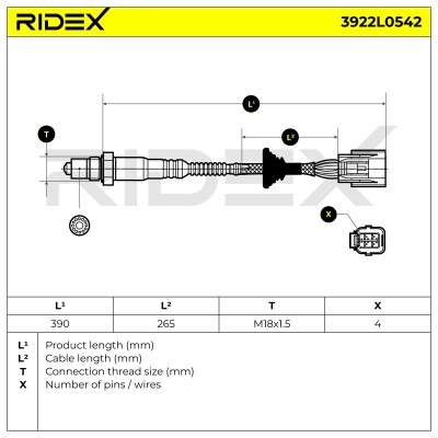 Sonda Lambda RIDEX 3922L0542 3922L0542 - foto 6