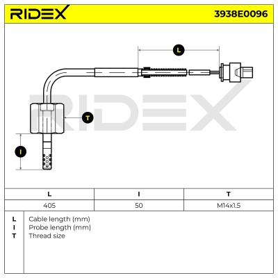 Czujnik temperatury spalin RIDEX 3938E0096 3938E0096 - foto 5