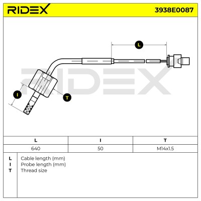 Czujnik temperatury spalin RIDEX 3938E0087 3938E0087 - foto 6