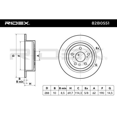 Tarcza hamulcowa RIDEX 82B0551 82B0551 - foto 3