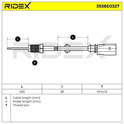 Czujnik temperatury spalin RIDEX 3938E0327 3938E0327 - foto 6