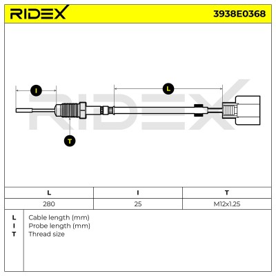 Czujnik temperatury spalin RIDEX 3938E0368 3938E0368 - foto 5