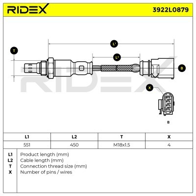 Sonda Lambda RIDEX 3922L0879 3922L0879 - foto 6