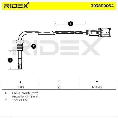 Czujnik temperatury spalin RIDEX 3938E0034 3938E0034 - foto 6