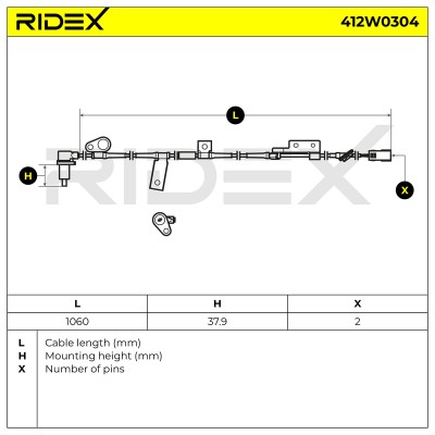 Czujnik ABS RIDEX 412W0304 412W0304 - foto 11