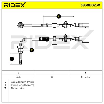 Czujnik temperatury spalin RIDEX 3938E0230 3938E0230 - foto 6