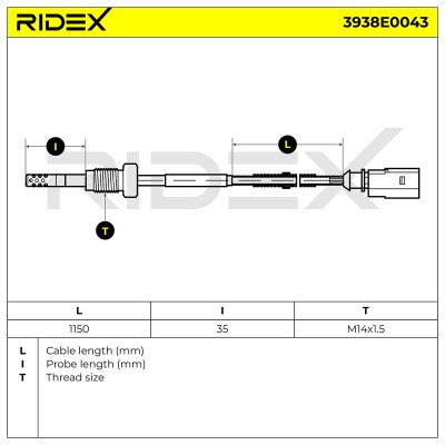 Czujnik temperatury spalin RIDEX 3938E0043 3938E0043 - foto 6