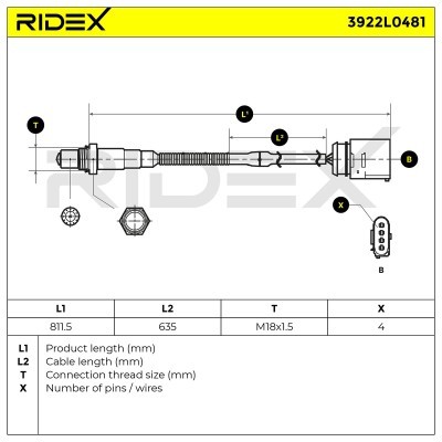 Sonda Lambda RIDEX 3922L0481 3922L0481 - foto 6