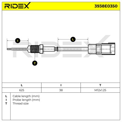 Czujnik temperatury spalin RIDEX 3938E0350 3938E0350 - foto 6