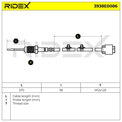 Czujnik temperatury spalin RIDEX 3938E0086 3938E0086 - foto 6