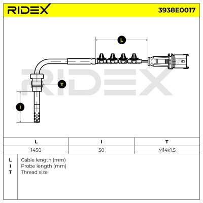 Czujnik temperatury spalin RIDEX 3938E0017 3938E0017 - foto 7