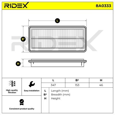 Filtr Powietrza RIDEX 8A0333 8A0333 - foto 6