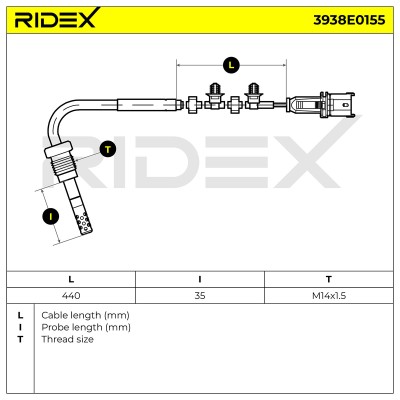 Czujnik temperatury spalin RIDEX 3938E0155 3938E0155 - foto 6