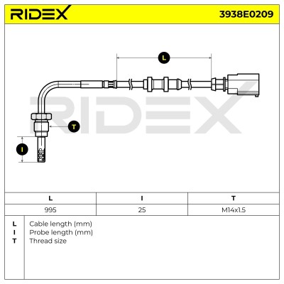 Czujnik temperatury spalin RIDEX 3938E0209 3938E0209 - foto 5